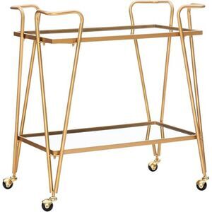Portable  Mid-Century Bar Cart 17.38"D x 30"W x 31.75"H